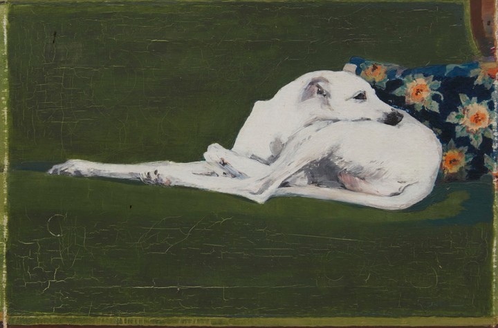 Joe Brainard, Whippet on a Green Couch (series), 1973