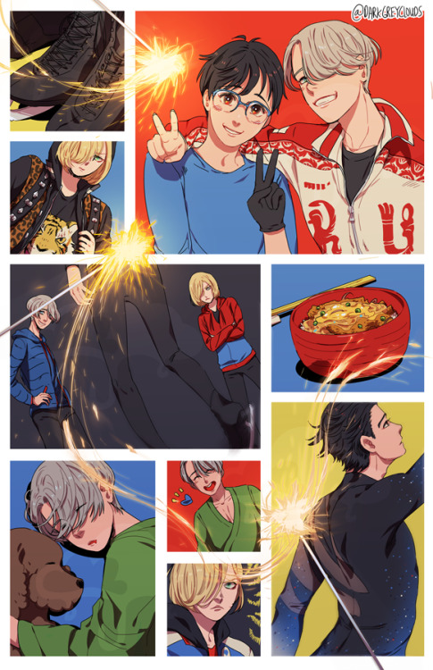 darkgreyclouds:  yuris on ice and viktor do not repost/reprint/reuse/edit.