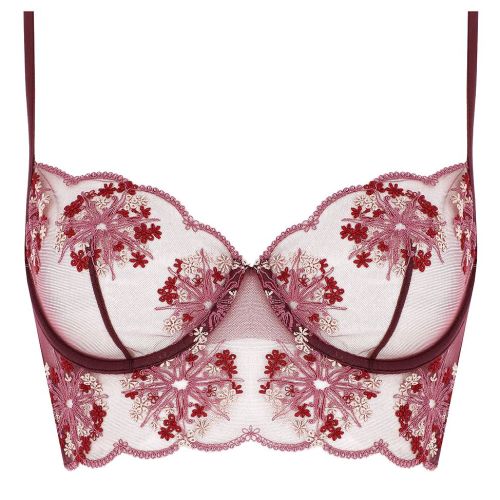 rhosegold:martysimone:La Perla | Flower Explosion • longline bra in burgundyxo