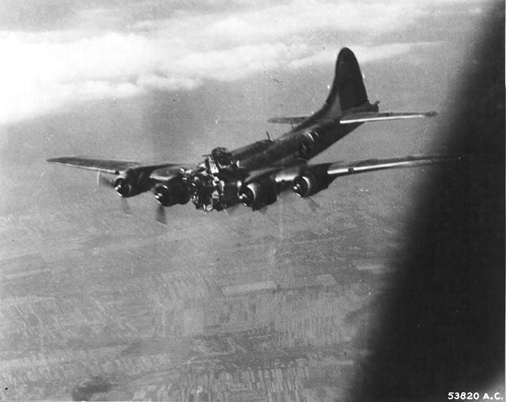 B-17G Fortress “Mizpah” took a direct AAA hit in the nose on a mission to Budapest,