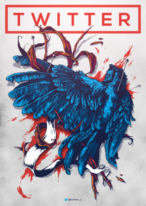 escapekit:  Social networks Russian based illustrator Ivan Belikov has merged social media networks with creatures to create some pretty awesome illustrations.  
