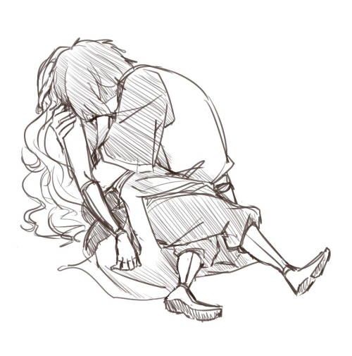 beanaroony: Practiced the anatomy of people in angsty positions/situations using Zuko and Katara aka