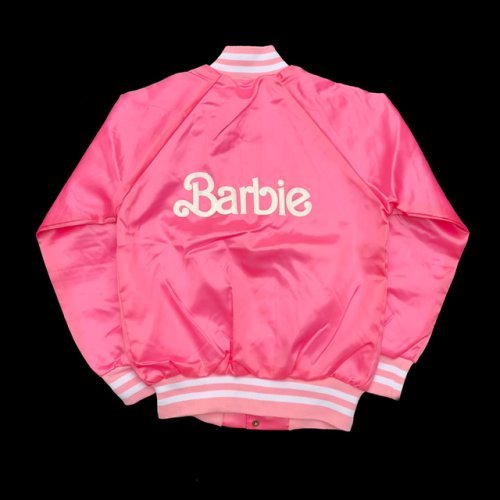 fyretrobarbie:80s Barbie Satin Bomber Jacket