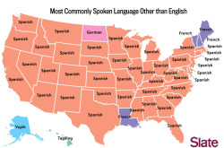 aardwolfpack:  yllohleaves:  What language does your state speak?  see more here!  Apparently Iowans know what the fox says.