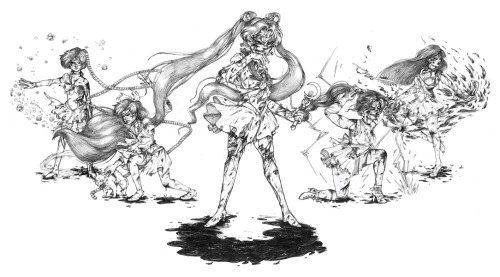 I’m finally ready to announce my BATTLE SCARRED BABES: SAILOR SCOUTS set, inspired by Brawler 