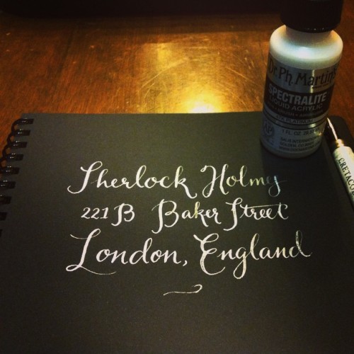 Dr. Ph Martin&rsquo;s 47k Platinum #calligraphy #sherlockholmes (at Starbuck&rsquo;s Metropo