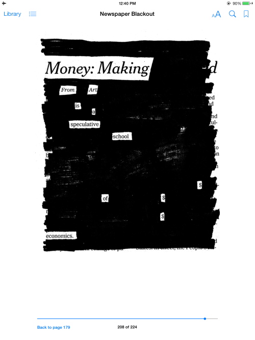 newspaperblackout: Newspaper Blackout is now available as an eBook. Comes with a dozen or so poems 