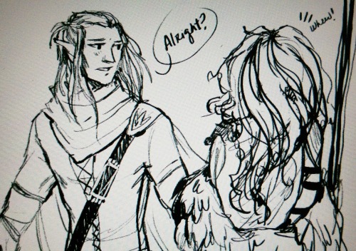 sketchingsparrow:Vax checking on Keyleth