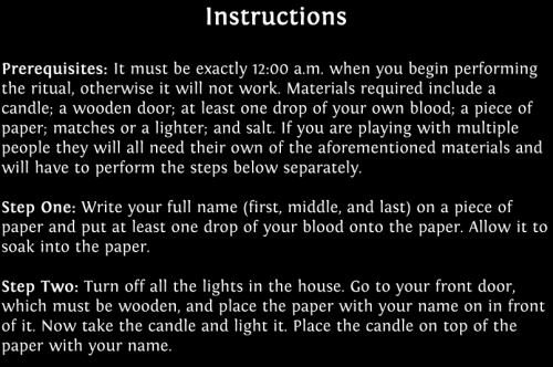 sixpenceee:  From the blogger who presented you with the creepy Hide and Seek game, I present you with a new game.  BE CAREFUL. I post these games because it’s just a thrill to read about them.  One reddit user didn’t really believe in this stuff