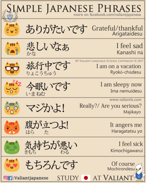 valiantschool: Different Emotions in Japanese More on: www.instagram.com/valiantjapanese