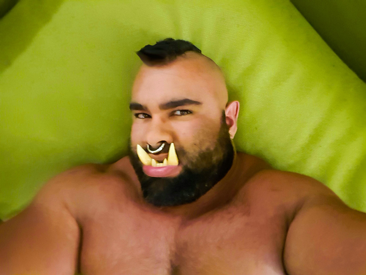 noodlesandbeef:  For everyone asking, the orc tusks are handmade by the incredibly