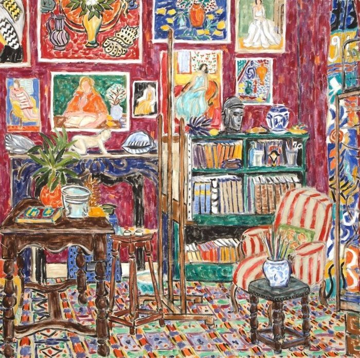 huariqueje:    Matisse’s Studio , Vence   1945-46 -   Damian Elwes   British