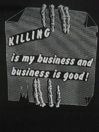 Well, apparently there’s gonna be a purge. If I were to take part in such a thing, I’d wear a shirt that had this on it. But, unfortunately there’re consequences to murder, so…
