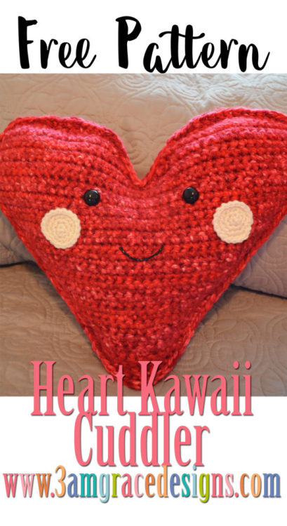 Heart Kawaii Cuddler - Free Crochet Pattern by 3amgracedesigns.