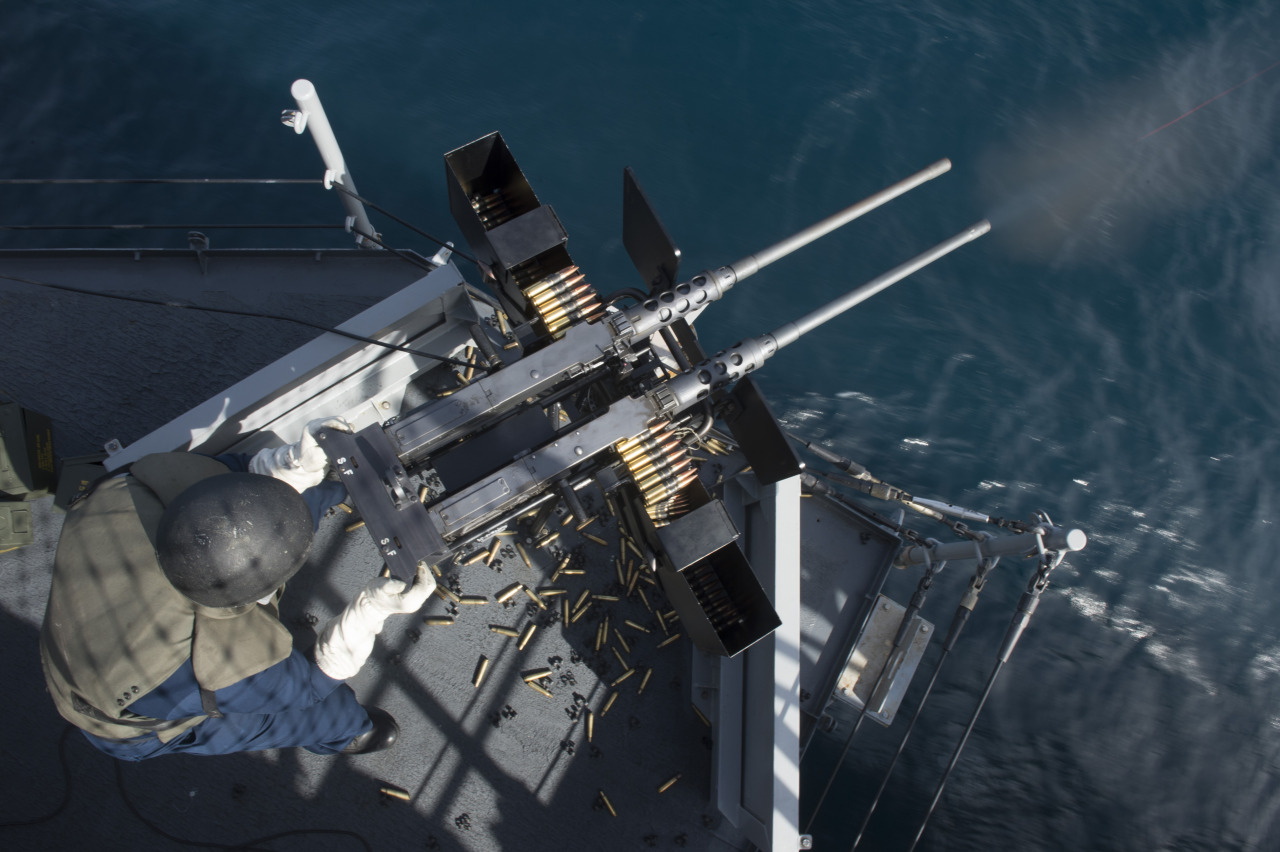 nemoi:  A Sailor fires twin machine guns aboard USS Boxer. (via Official U.S. Navy