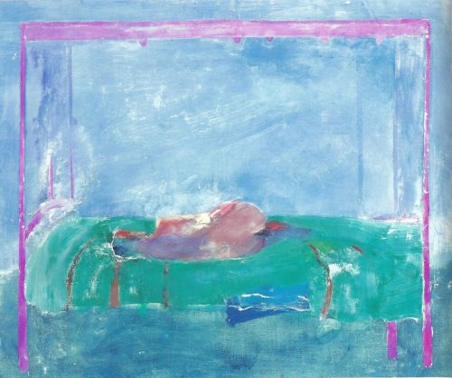 terminusantequem:Anthony Fry (British, 1927-2016), Nude on an Indian Bed, 1992-93. Oil on canvas