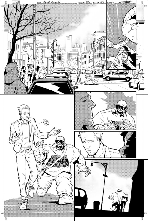 Marvel 2 In One #03 black and white pages. The book (by Chip Zdarsky, Frank Martin and me) is O