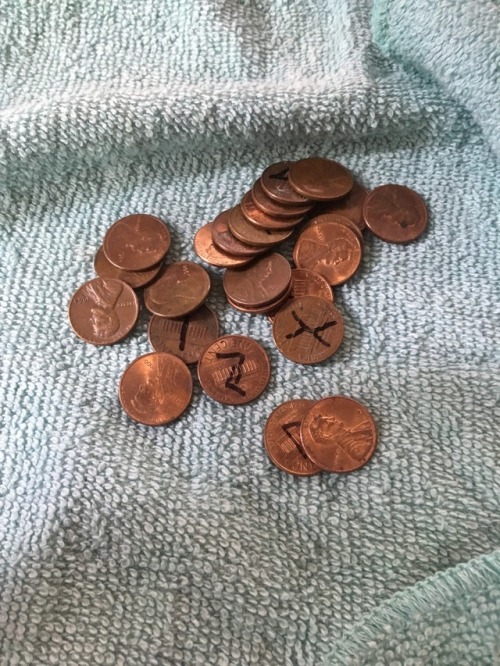 urbanspellcraft: valkyrie-witch: I just made a rune set out of pennies, so for any of you witches wh