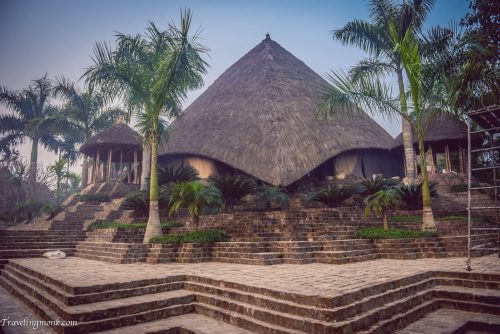 Iskcon Mayapur Gurukula, a example of traditional bengali hut style, West Bengal, photo by Indradyum