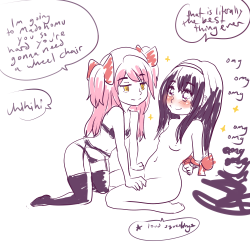 This is EXACTLY what Castellla suggested Something about tied up and the happiest Homura I could possibly draw&hellip; I think Actually now that I think about it, this isn&rsquo;t what she suggested.   Reusing my favorite line of dialogue though, yay