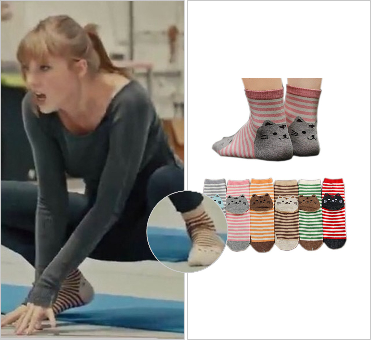 Taylor Swift Style — CATS rehearsal Anvei-Nao 'Stripe Cute Cat Cotton