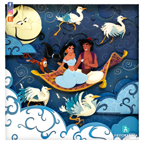 Hi there! :DThis is our Aladdin paper cut illustration, realized a few years ago :)We fixed some stu