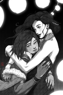 prom-knight: Korrasami forever, y’all. I will try to have prints of this ready by FlameCon this weekend! :) These will be up on my online shop (https://irenekoh.storenvy.com) afterwards! 