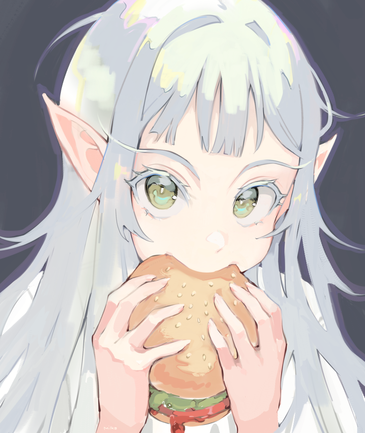 XXX milkayart:cryptid elf burger photo