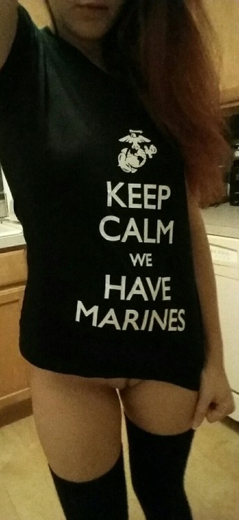 mccprincess:  Happy 240th Birthday USMC ❤👑🎀  Slightly early but how can I not reblog the lovely @mccprincess repping a marine shirt and nothing else 😏😉
