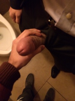 Sinnerguy:  Public Bathroom Fun With My Hot Business Man Friend! Love Guys In A Suit!