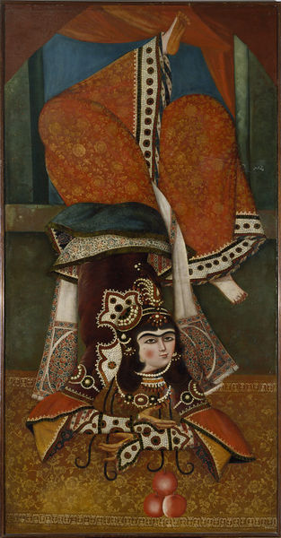 travellinganachronism: Oil painting of female Iranian tumblers. 1800-1830, Iran. 