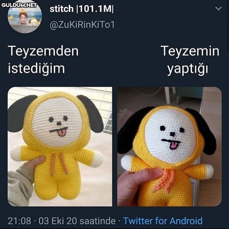 Aynısı olmuş stitch...