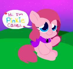 ask-pinkiecakes:  I’m Pinkie cakes, I live in a little village called Ponyville. Y-you can ask me questions if you want. ^ _ ^  Okay this looks cute &lt;3