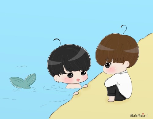 aletheia-l:Jikook♥ version merman for Anon✿. /click for better view/