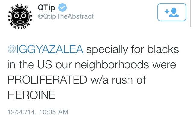 illumahottie:  QTip is going intellectually IN on Iggy right now. 