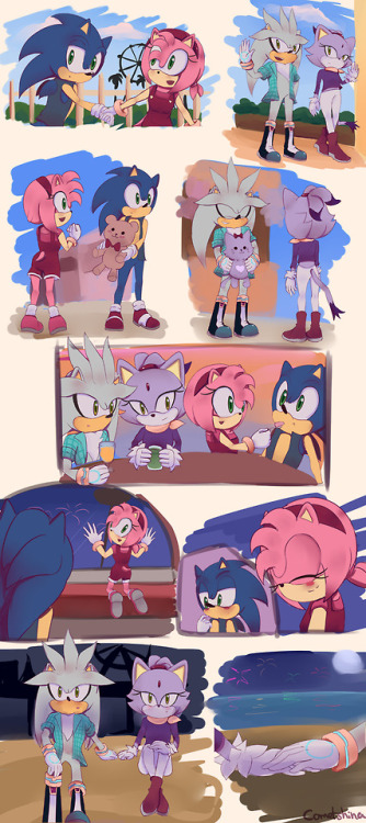 Sonamy/Silvaze Week 2021! — shiliria: Sonamy week day 4 - Movie Night Amy