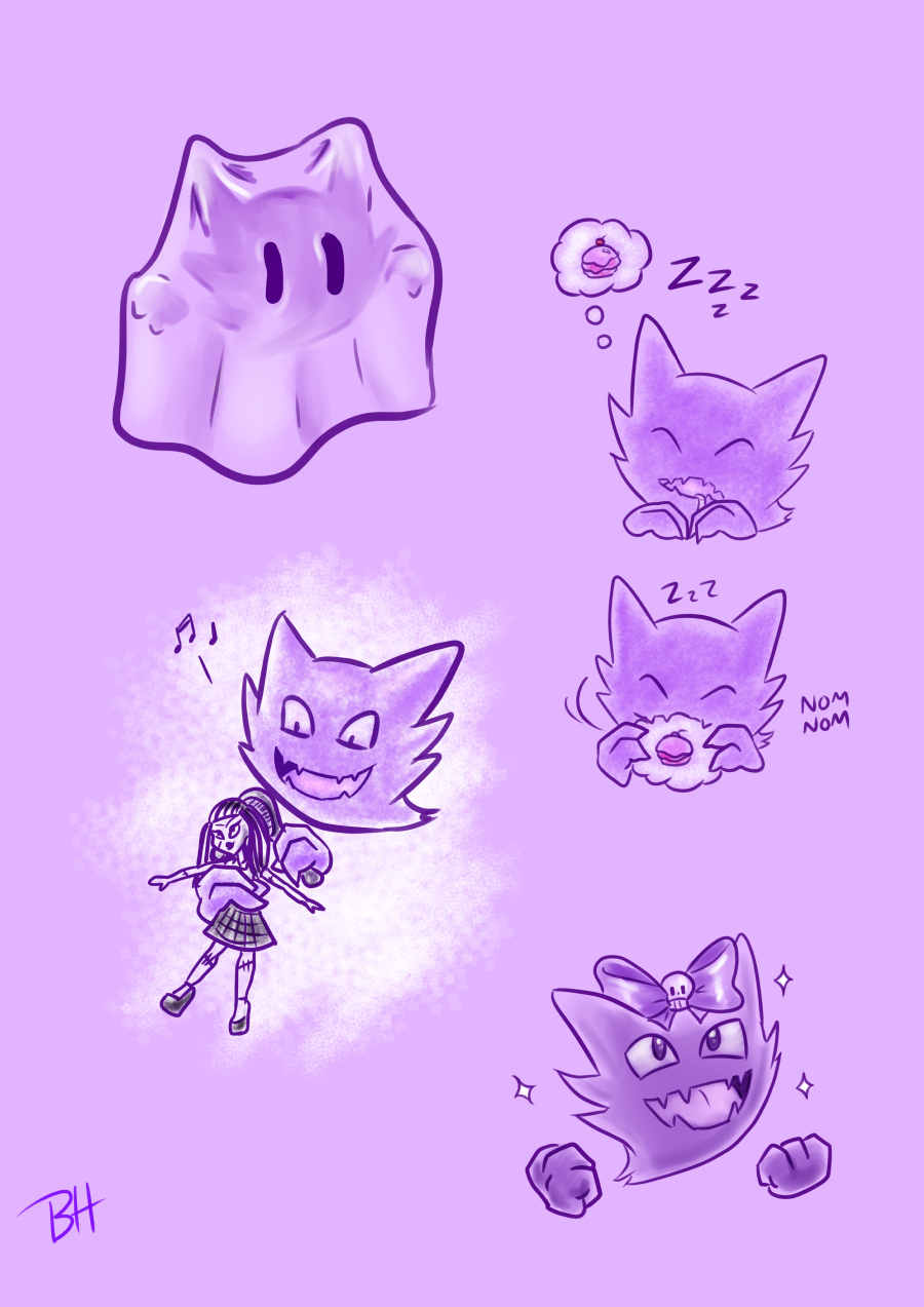 beckyhop:  Felt tense today, so I drew some adorable Haunters to unwind. ( My comic