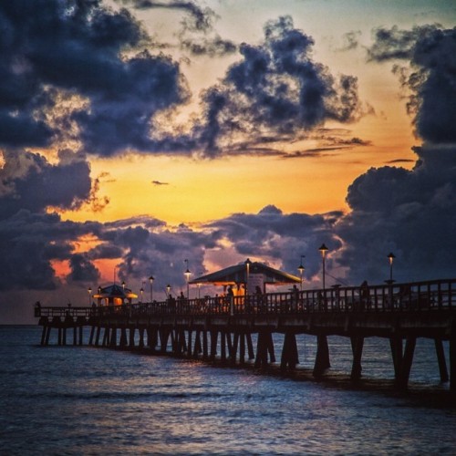 Sunrise at fort desoto Florida #florida #sunrise #pier #fortdesoto #water #clouds