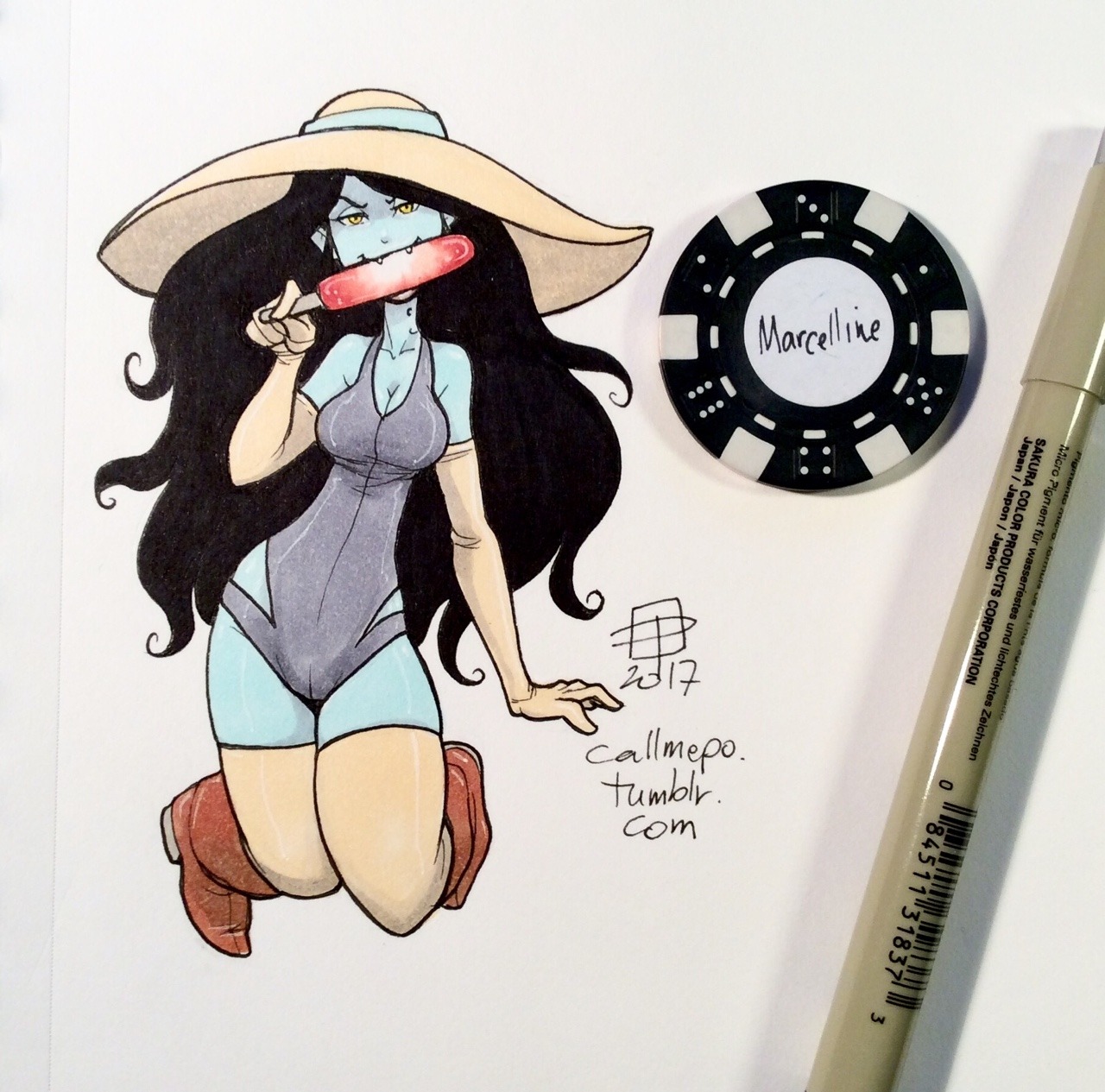 callmepo: I was waiting to do this one: a Marceline gothicle tiny doodle. ^_^  (Gotta