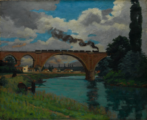 Railroad Bridge over the Marne at JoinvilleArmandGuillaumin (French; 1841–1927)1871–75Oil on canvasT