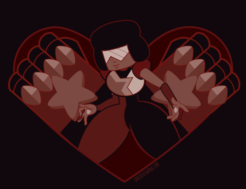 sambaneko:A monochromatic Garnet heart design that developed out of one of my warm-up sketches.  I