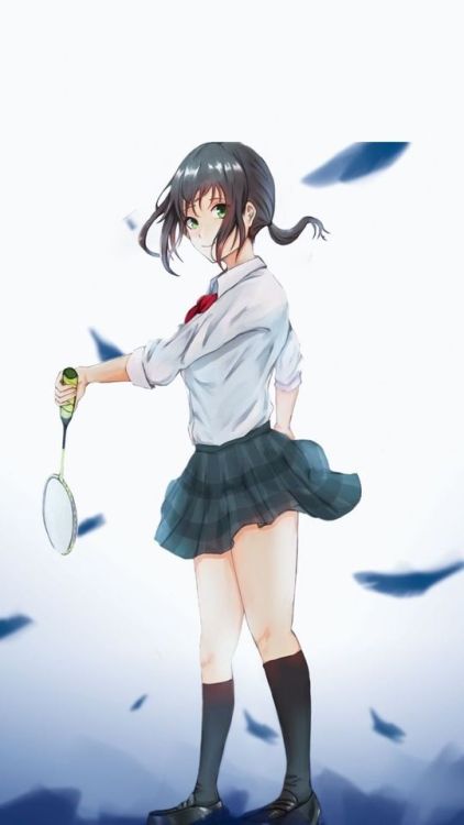 Ayano Hanesaki, anime girl, Hanebado!, badminton, artwork, 720x1280 wallpaper @wallpapersmug : https