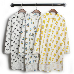 Disney Characters Print Tunic Shirt with Dip Hem