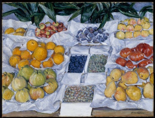 Gustave Caillebotte (French; 1848–1894)Fruit Displayed on a Stand Oil on canvas, ca. 1881–82 Museum 