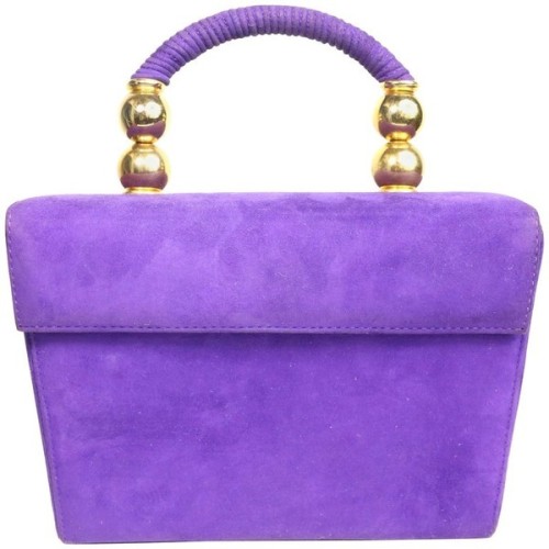 Preowned Baldinini Purple Suede Box Handbag ❤ liked on Polyvore (see more handbag purses)