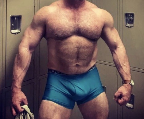 Again, Coach showing off to me in the locker room. I know he can’t wait to pump his daddy cum in me.