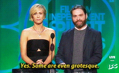 Kristen Wiig and Zach Galifianakis reminisce about the time they met presenting at