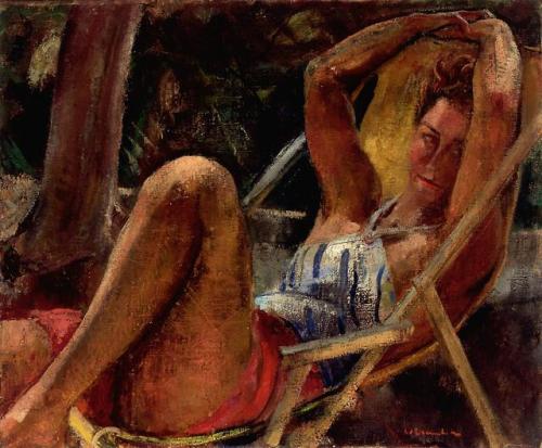 terminusantequem:Willy Eisenschitz (Austrian/French, 1889-1974), Im Liegestuhl (Claire Bertrand?, Fr