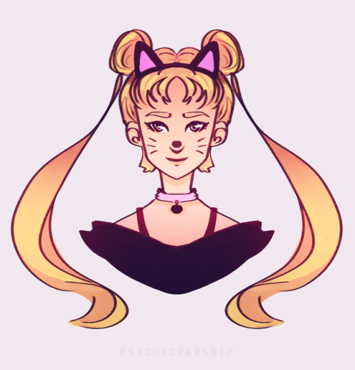 psychicparsnip: Good morning everyone!! I colored the Usagi sketch from last night (and made it my i