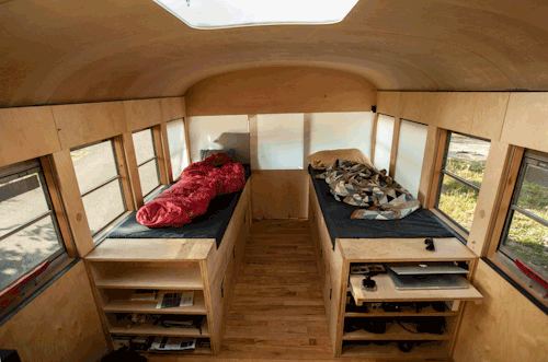 florenceofalabia:channer138:odditiesoflife:Architect Student Converts Old Bus Into Luxury Rolling Ho